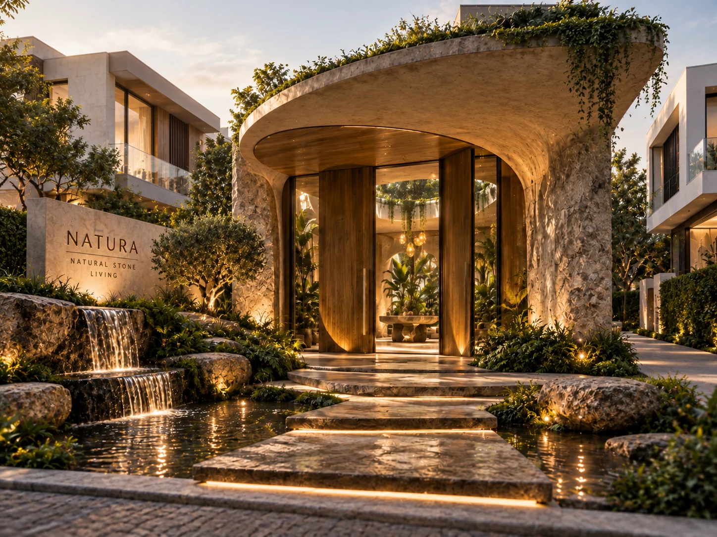 NATURA — Biophilic natural stone showroom